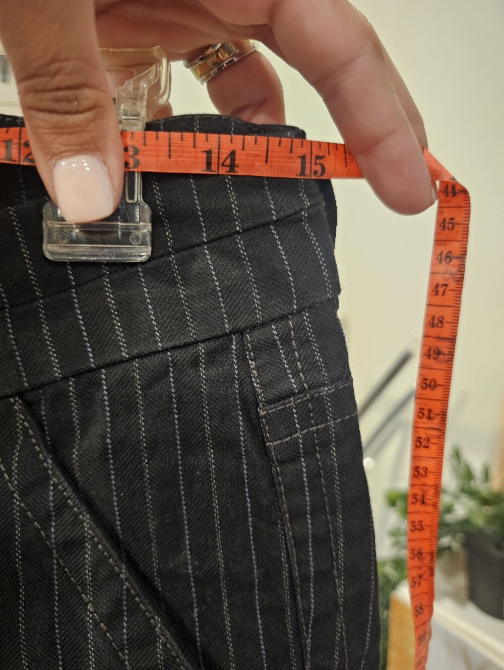 Vintage Low Rise UNIONBAY Black with White Pinstripe Pants - Picture 3 of 7